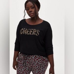 Torrid 5 Fleece Long Sleeve Lounge Sweatshirt